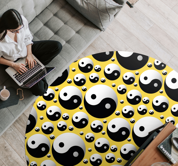 Dywan winylowy z grą harmonia yin yang - TenStickers