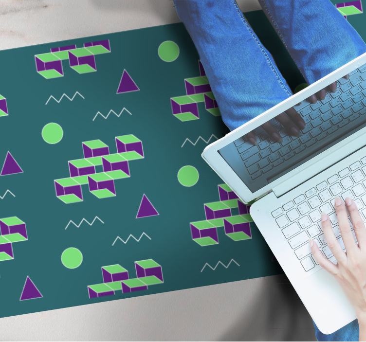 Dywan winylowy retro kolorowe kształty bloków - TenStickers