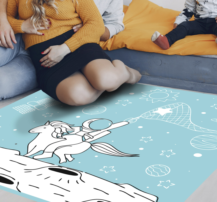 Dywan winylowy z grą motyw kosmicznej przygody - TenStickers