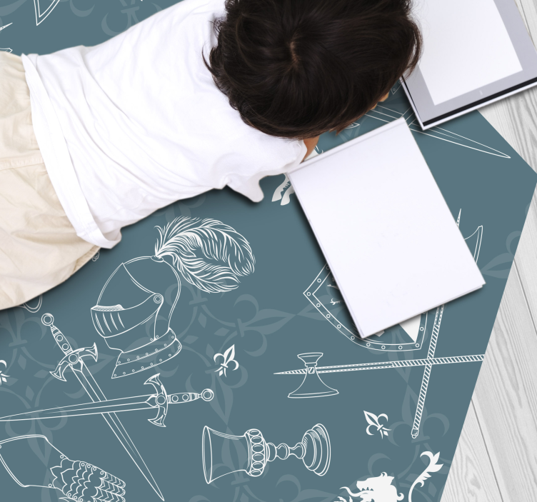 Dywan winylowy z grą rycerskość średniowieczna - TenStickers