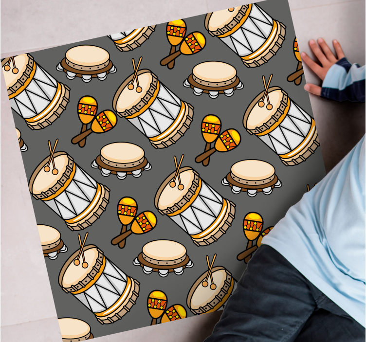 Dywan winylowy z grą wzór instrumentów - TenStickers