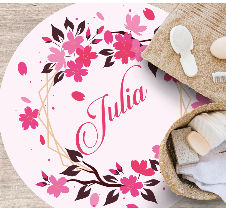 Dywan winylowy do salonu korona botaniczna z imieniem - TenStickers