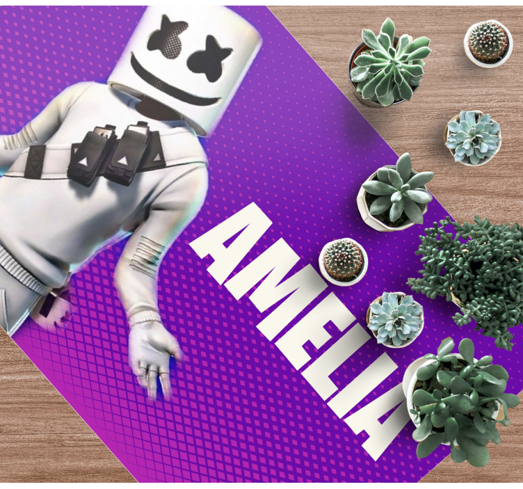 Dywan winylowy dla nastolatków figurka dj z imieniem - TenStickers