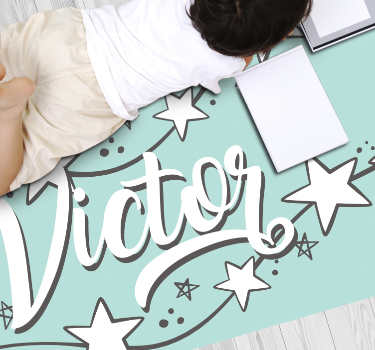 Dywan winylowy z imieniem konfigurowalny gwiezdny pył - TenStickers