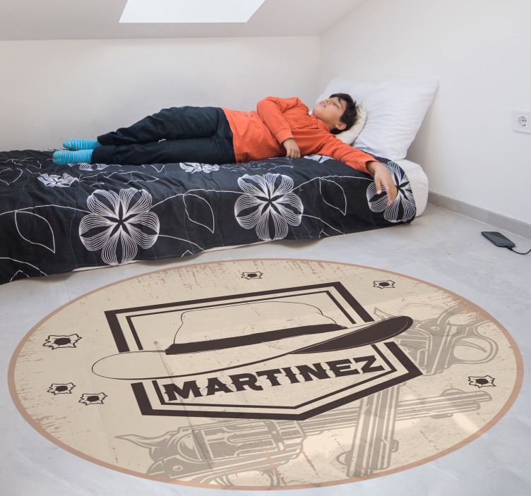 Dywan winylowy z imieniem konfigurowalny western - TenStickers