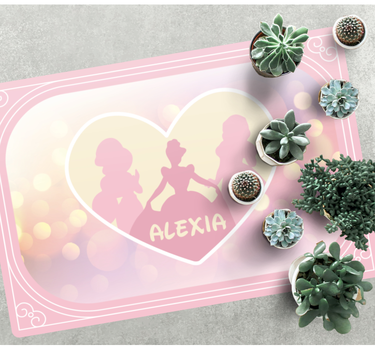 Dywan winylowy z imieniem księżniczki w sercu - TenStickers