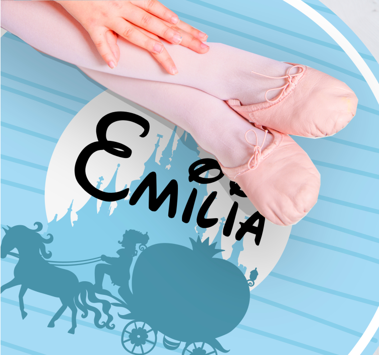 Dywan winylowy z imieniem motyw powozu baletowego - TenStickers