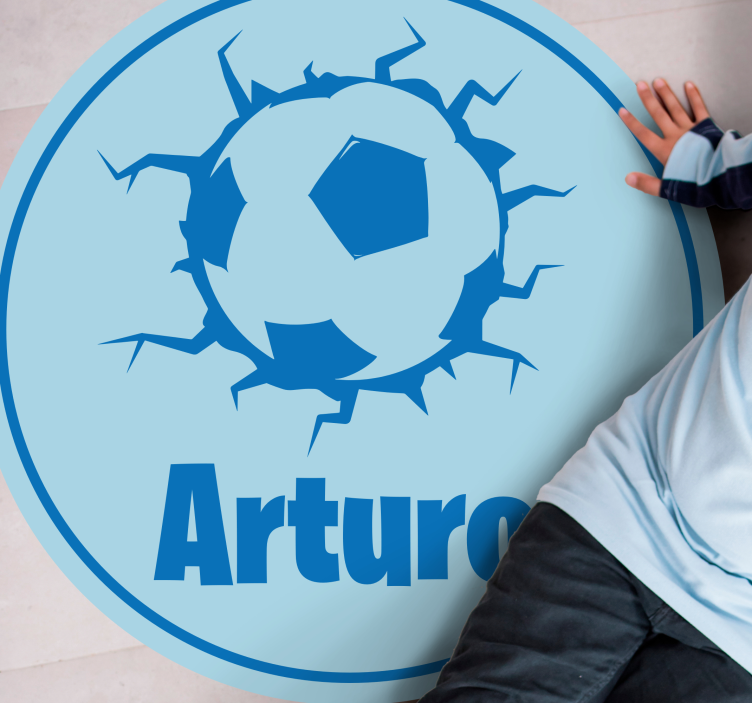 Dziecięcy dywan winylowy piłka nożna z imieniem - TenStickers