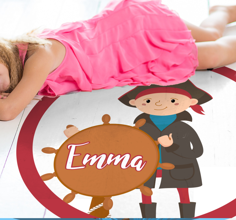 Dywan winylowy z imieniem pirat konfigurowalny - TenStickers