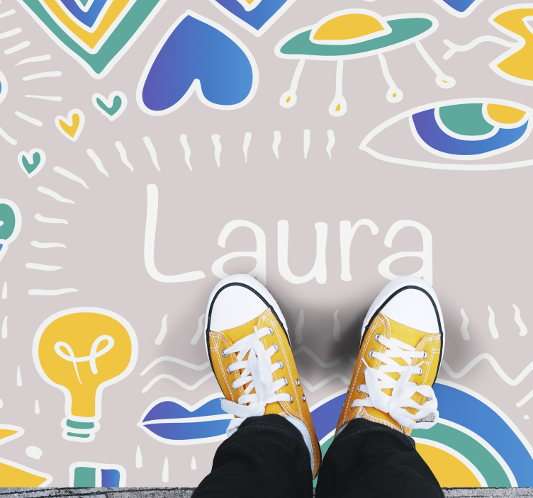 Dywan winylowy z imieniem spersonalizowana mata do zabawy - TenStickers