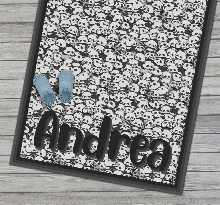 Dywan winylowy z imieniem spersonalizowane pandy - TenStickers