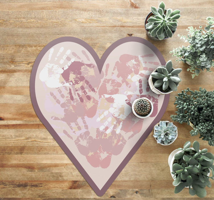 Dywan winylowy z imieniem spersonalizowane serce - TenStickers