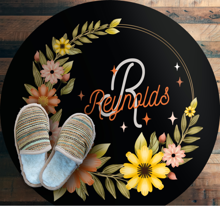 Dywan winylowy do salonu nazwa kwiatu korony - TenStickers