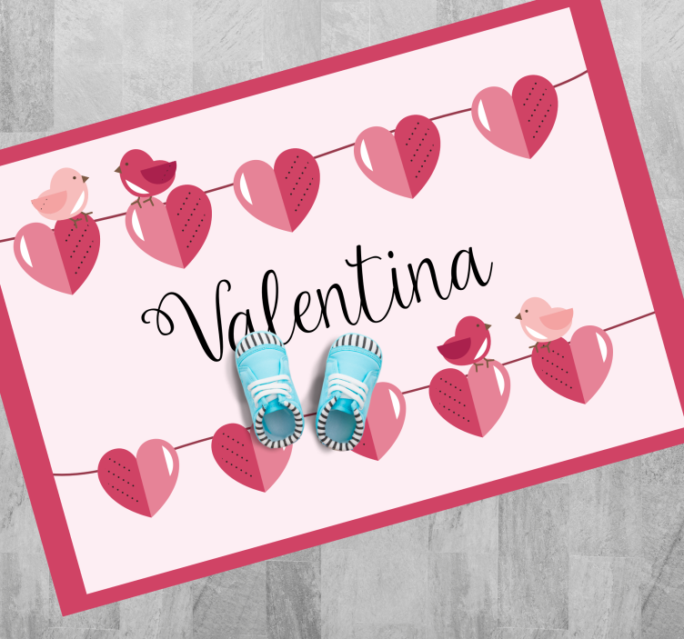 Dywan winylowy z imieniem projekt serca - TenStickers