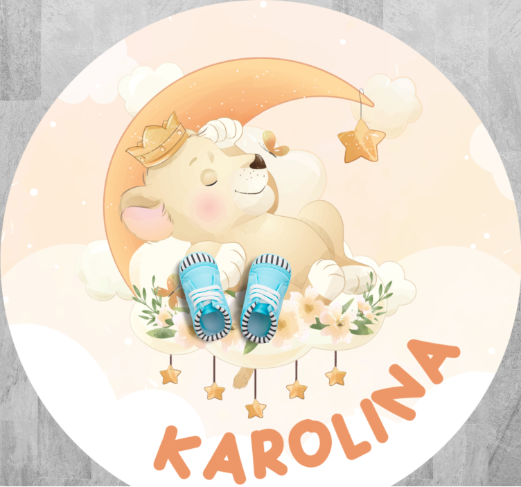 Dywan winylowy z imieniem śpiący lew - TenStickers