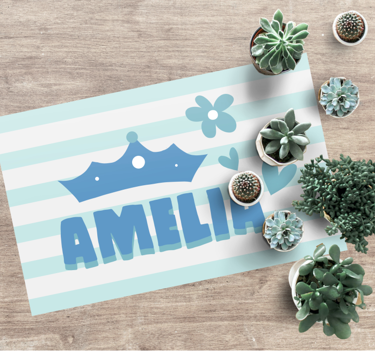 Dywan winylowy z imieniem umieszczenie nazwy korony - TenStickers