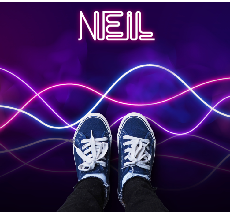 Dywan winylowy z imieniem wyświetlacz świateł neonowych - TenStickers