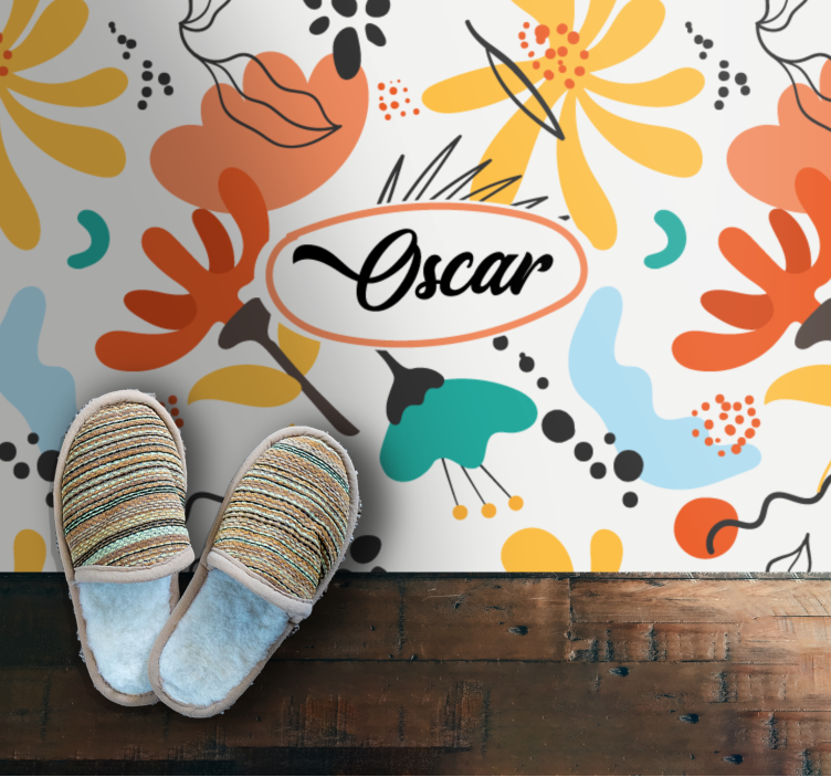 Dywan winylowy do salonu niestandardowe abstrakcyjne kwiaty - TenStickers