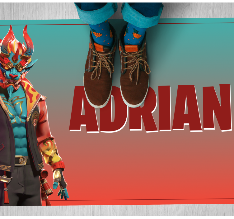 Dywan winylowy dla nastolatków postać z gry z imieniem - TenStickers