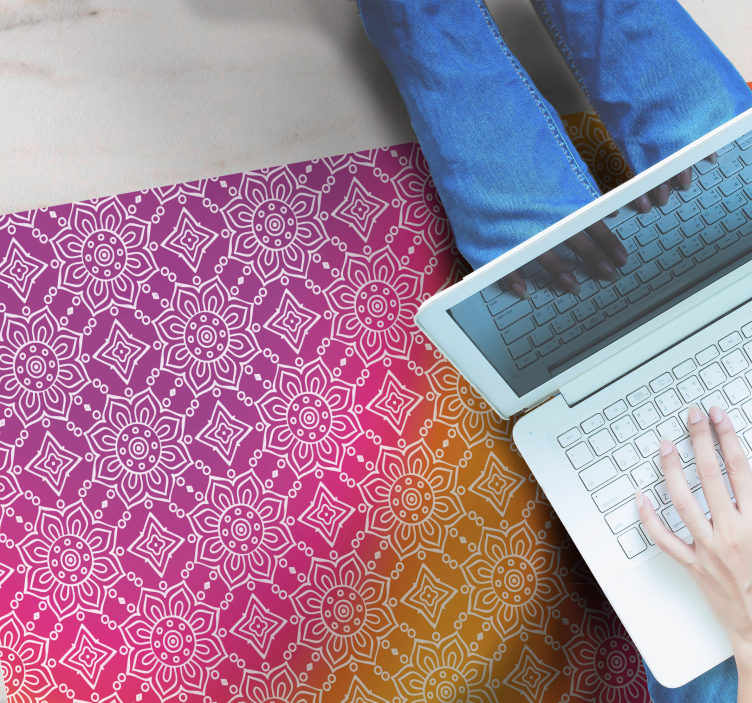 Dywan winylowy z mandalą elegancki gradient - TenStickers