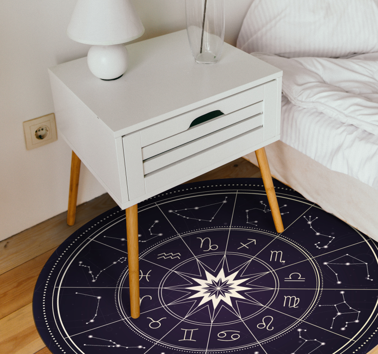 Okrągły dywan winylowy kompas astrologiczny - TenStickers
