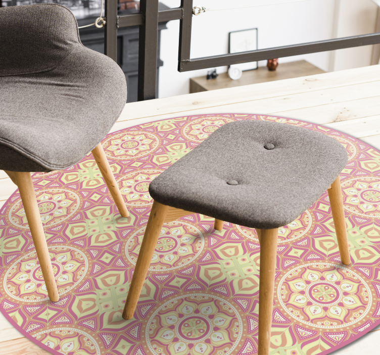 Dywan winylowy z mandalą okrąg ze wzorem mandali - TenStickers