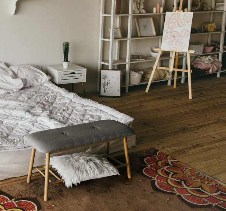 Dywan winylowy z mandalą ozdoby mandali - TenStickers