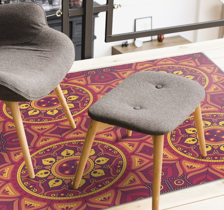 Dywan winylowy z mandalą symetria inspirowana mandalą - TenStickers