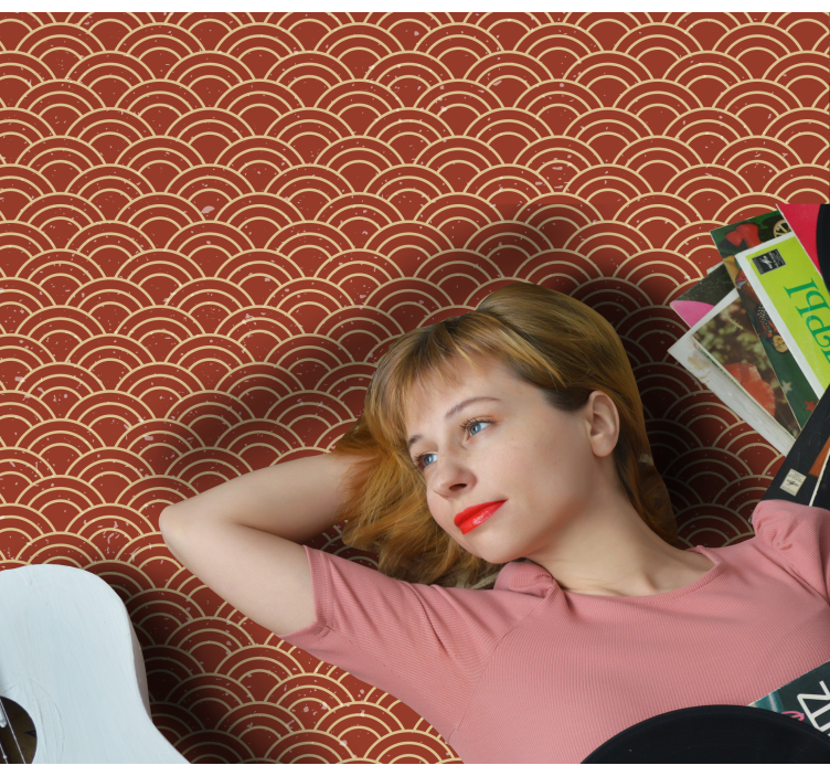 Dywan winylowy wzór geometryczny zakrzywiony motyw fali - TenStickers