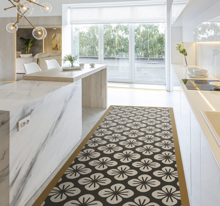 Dywan winylowy do kuchni kwiatowy wzór - TenStickers