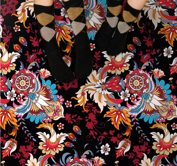 Dywan winylowy w kwiaty tradycyjny wzór - TenStickers