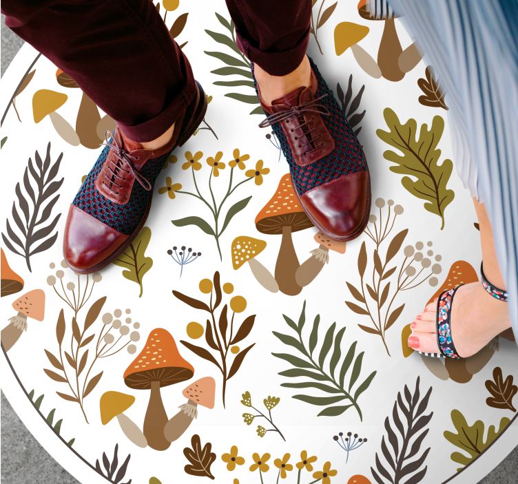 Dywan winylowy Zabytkowe grzyby jesienne liście - TenStickers