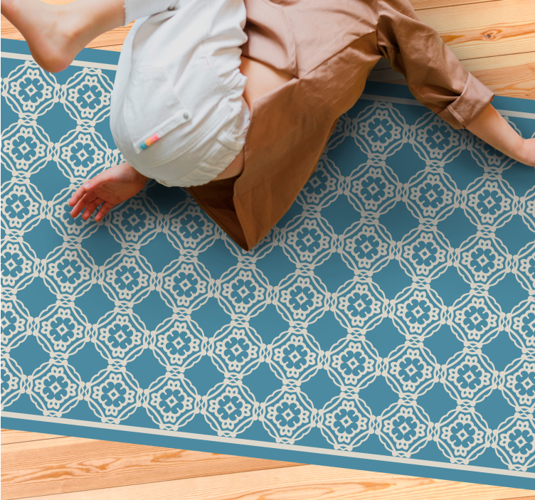 Dywan winylowy z mozaiką elegancka niebieska kompozycja - TenStickers