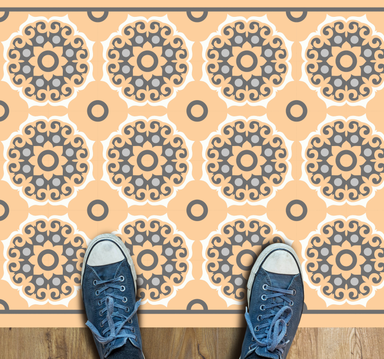 Dywan winylowy imitacja płytek geometryczny motyw mandali - TenStickers