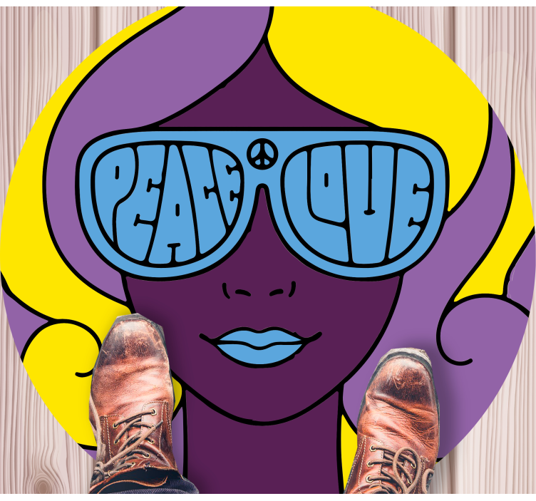 Dywan winylowy dla nastolatków ikona pokoju i miłości - TenStickers