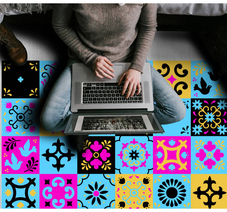 Dywan winylowy z mozaiką kolorowa mozaika wzorów - TenStickers