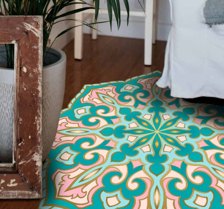 Dywan winylowy z mozaiką medalion inspirowany mandalą - TenStickers