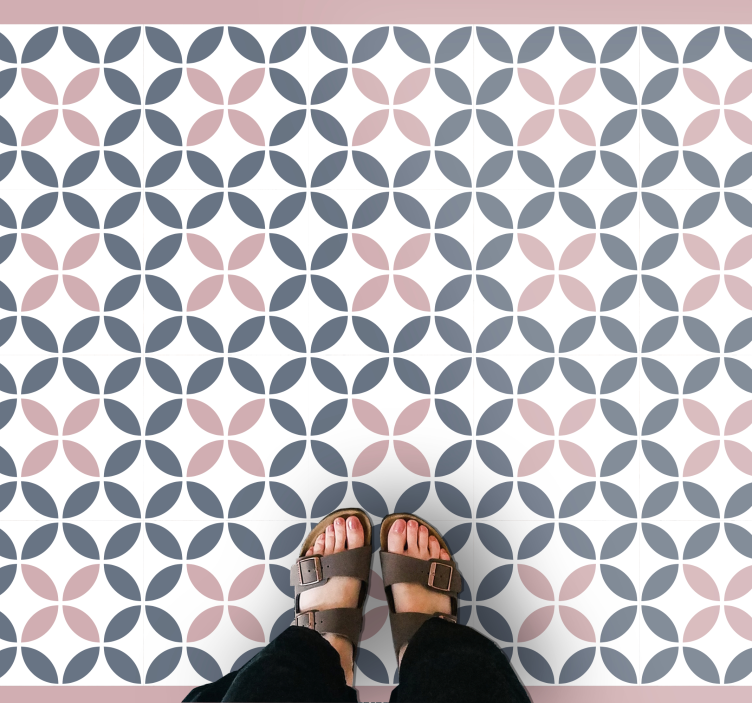 Dywan winylowy z mozaiką okrągły beżowo-szary wzór - TenStickers