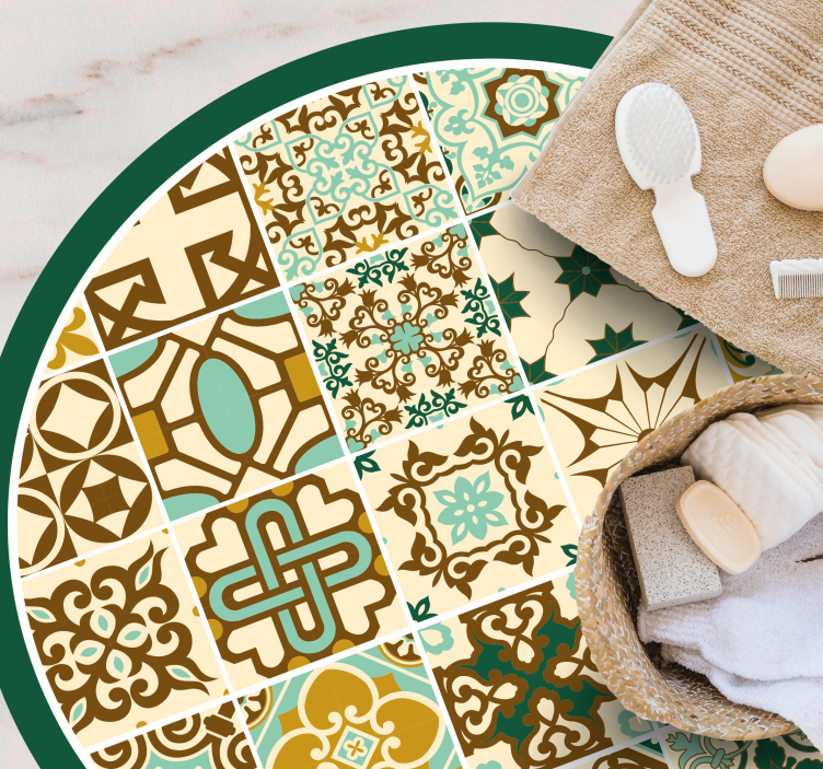 Dywan winylowy imitacja płytek wzory vintage - TenStickers