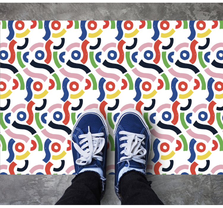 Dywan winylowy z mozaiką żywe geometryczne kształty - TenStickers