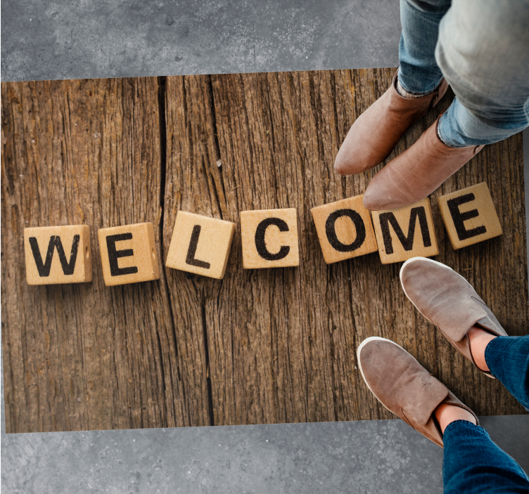 Dywan winylowy napisy drewniany alfabet mile widziany - TenStickers