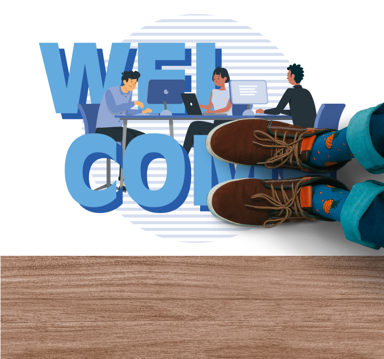 Dywan winylowy napisy przyjazne biuro mile widziane - TenStickers