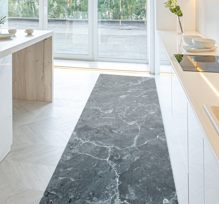 Dywan winylowy do kuchni z szarego marmuru - TenStickers