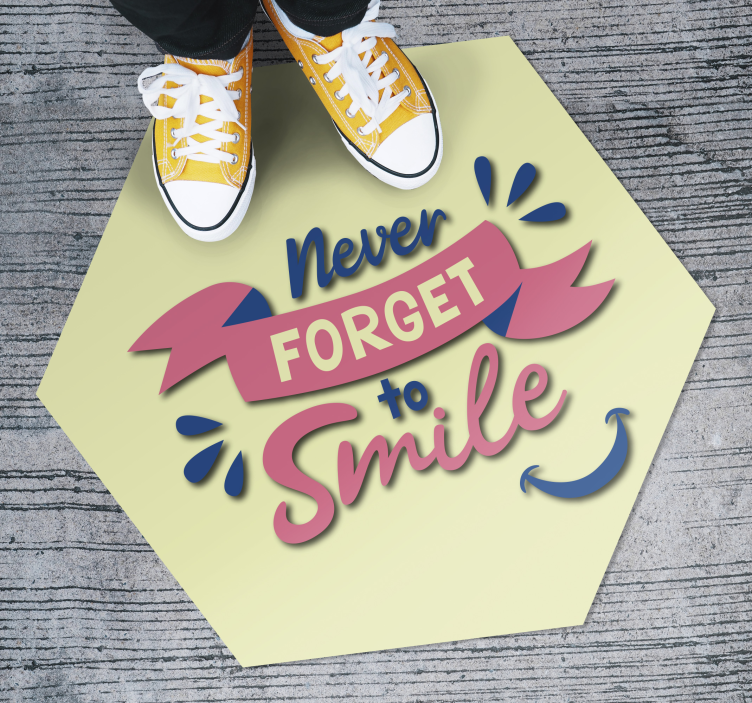 Dywan winylowy z tekstem never forget to smile - TenStickers
