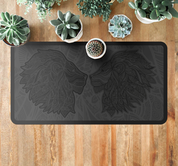 Dywan winylowy zwierzęta grafika profilu lwa - TenStickers