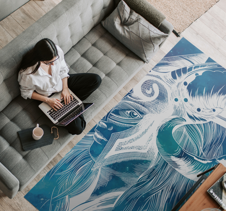 Dywan winylowy zwierzęta mityczna ilustracja kozy - TenStickers