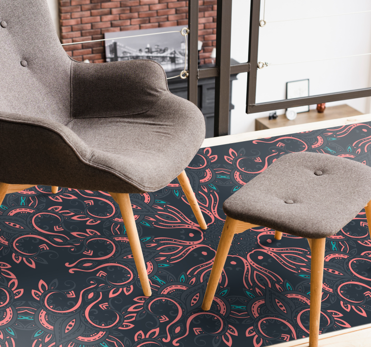 Dywan winylowy zwierzęta ośmiornica paisley - TenStickers