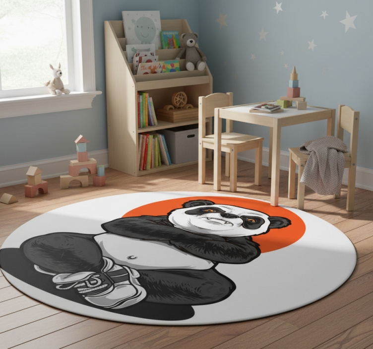 Dywan winylowy zwierzęta panda w objęciach spokoju - TenStickers
