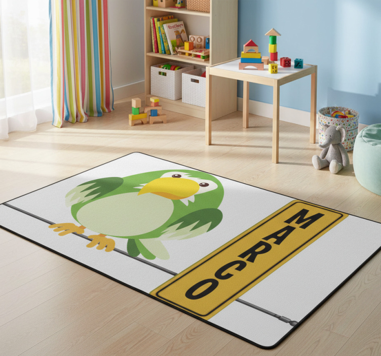 Dywan winylowy zwierzęta papuga dzika z imieniem - TenStickers
