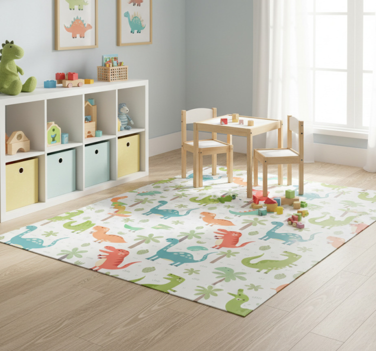 Dywan winylowy zwierzęta wesoły dinozaur kallax - TenStickers